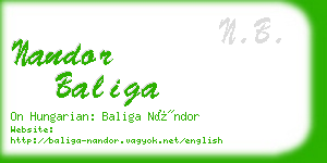 nandor baliga business card